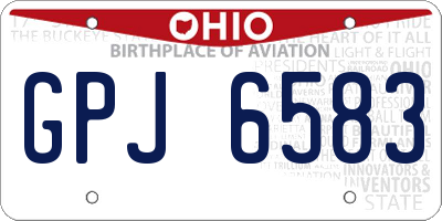 OH license plate GPJ6583