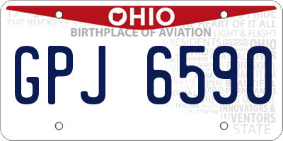 OH license plate GPJ6590