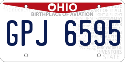 OH license plate GPJ6595