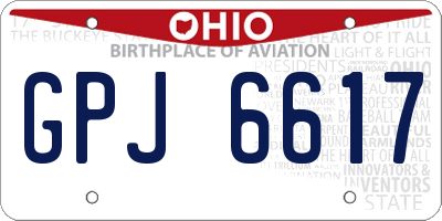 OH license plate GPJ6617