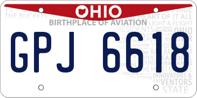 OH license plate GPJ6618