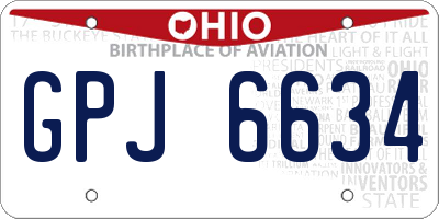 OH license plate GPJ6634