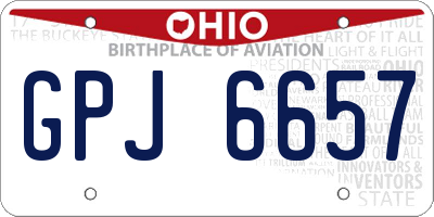 OH license plate GPJ6657