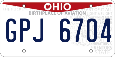 OH license plate GPJ6704