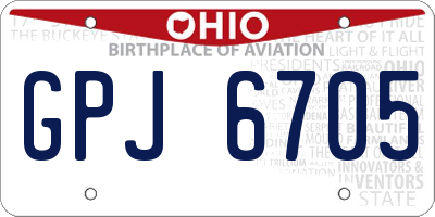 OH license plate GPJ6705