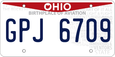 OH license plate GPJ6709