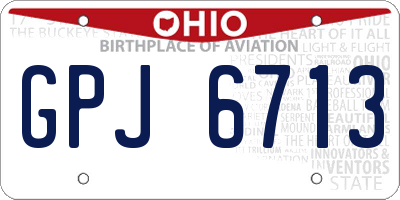 OH license plate GPJ6713