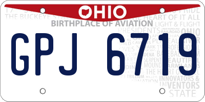 OH license plate GPJ6719