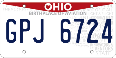 OH license plate GPJ6724
