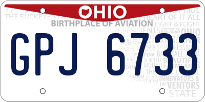 OH license plate GPJ6733