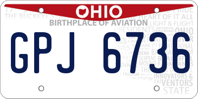 OH license plate GPJ6736
