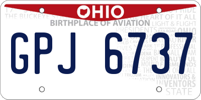 OH license plate GPJ6737