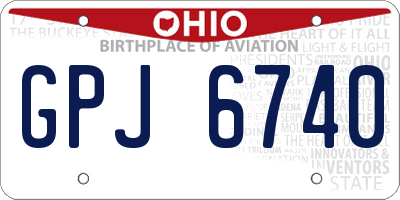OH license plate GPJ6740