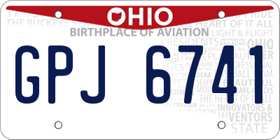 OH license plate GPJ6741
