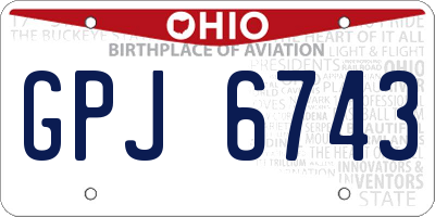 OH license plate GPJ6743