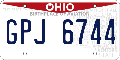 OH license plate GPJ6744