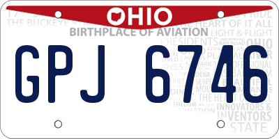 OH license plate GPJ6746