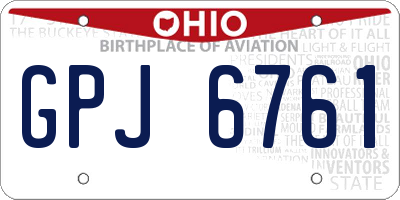 OH license plate GPJ6761