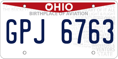 OH license plate GPJ6763