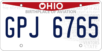 OH license plate GPJ6765