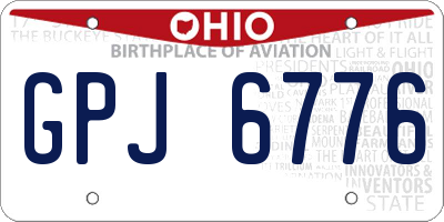 OH license plate GPJ6776