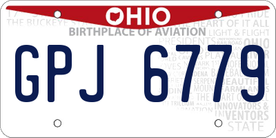 OH license plate GPJ6779