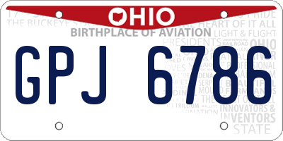 OH license plate GPJ6786