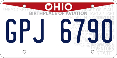 OH license plate GPJ6790