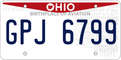 OH license plate GPJ6799