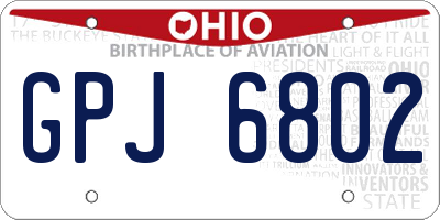 OH license plate GPJ6802