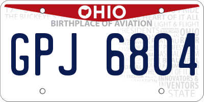 OH license plate GPJ6804