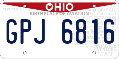 OH license plate GPJ6816