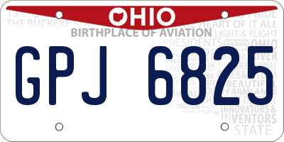OH license plate GPJ6825