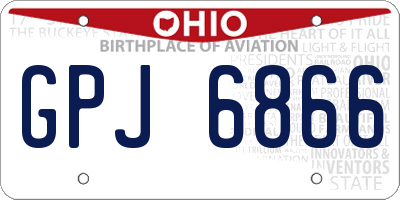 OH license plate GPJ6866