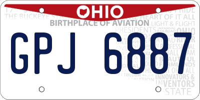 OH license plate GPJ6887