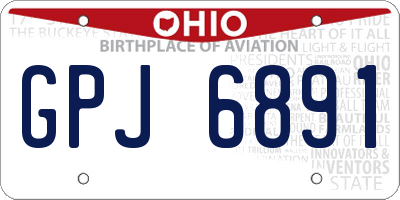 OH license plate GPJ6891