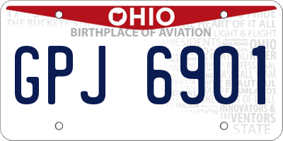 OH license plate GPJ6901