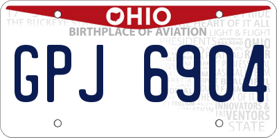 OH license plate GPJ6904