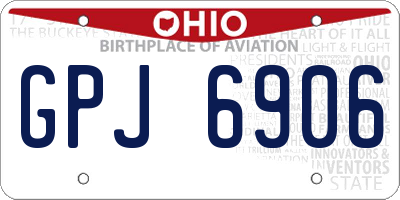 OH license plate GPJ6906