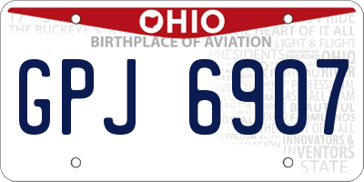 OH license plate GPJ6907