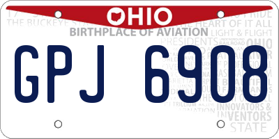 OH license plate GPJ6908