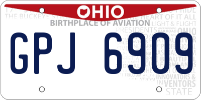 OH license plate GPJ6909