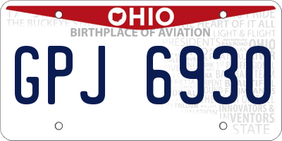 OH license plate GPJ6930