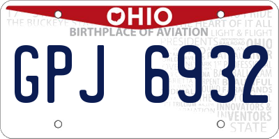 OH license plate GPJ6932