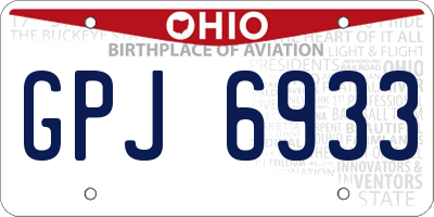 OH license plate GPJ6933