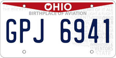 OH license plate GPJ6941