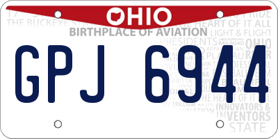 OH license plate GPJ6944