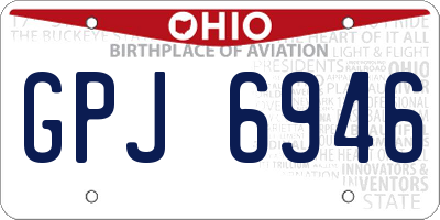 OH license plate GPJ6946