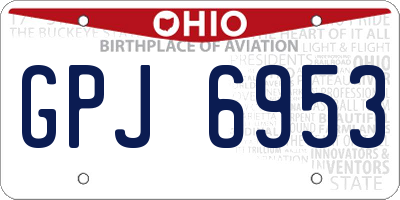 OH license plate GPJ6953
