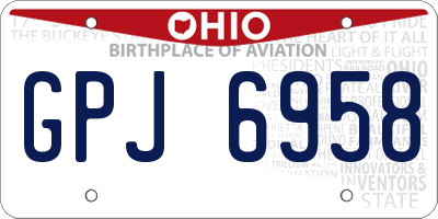 OH license plate GPJ6958